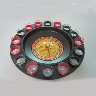 Plum Blossom 12 Cup Hole Russia Roulette Wheel Rotary Table Wine Set Wine Glass Game KTV Roulette Wheel Game Wine Glass Turntable