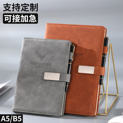 Wholesale Customized A5 Notebook Business Office Meeting Notepad High-End Journal Book Gift Set B5 Notebook