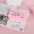 New Furry Cosmetic Bag Women's Korean-Style Portable Women's Zipper Storage Bag Letter Love Wash Bag