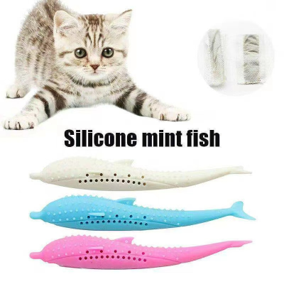 Catnip Fish Amazon Trending on TikTok Same Cat Bite Teeth Cleaning Molar Toy Catnip Silicone Fish