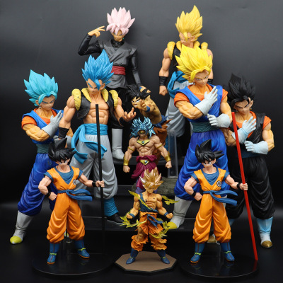 Dragon Ball Wukong Hand-Made Model Super Saiyan Gogeta Beji Special Battle Damage Cartoon Cartoon Doll Peripheral