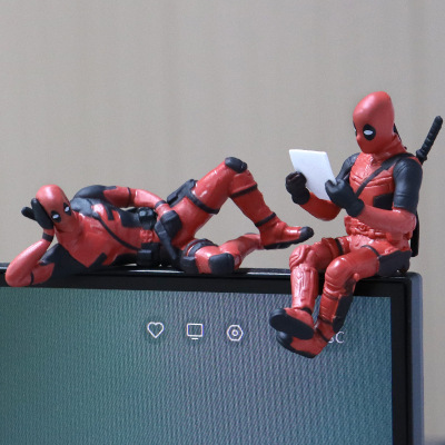 Deadpool Model Decoration War Police Lying Posture Handmade Toy Tag Looking Back Posture Anime Peripheral Home Office Ornament