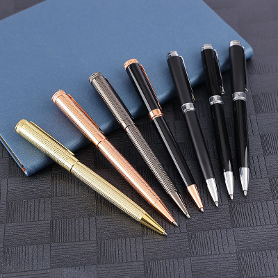 Business Metal Rotating Ballpoint Pen Factory Direct Supply Black Hotel Office Neutral Oil Pen Customized Gift Advertising Marker