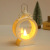 Cross-Border New Product Retro Candlestick Lighting LED Electronic Candle Light Small Night Lamp European round Hand Storm Lantern Ornaments