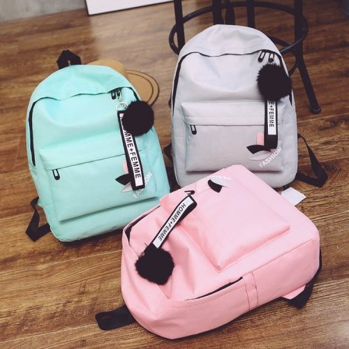 Street Trendy Korean Style Canvas Backpack Large Capacity Travel Backpack Student Schoolbag Female Bag Leaves
