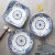 Japanese-Style Blue and White Underglaze Ceramic Plate Household Japanese Style Tableware Dinner Plate Soup Plate Large Fish Plate Square Plate Microwaveable
