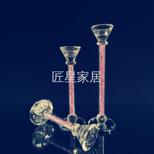 factory direct sales nordic crystal candlestick candle holder dining table european decoration model room soft decoration decoration wedding candlestick