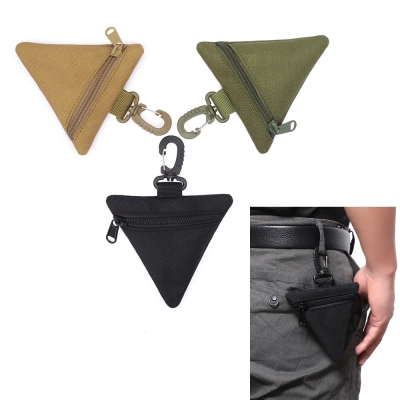 Outdoor Triangle Waist Bag Tactical Coin Purse Tactical Hanging Buckle Running Portable EDC Tool Storage Handheld Bag