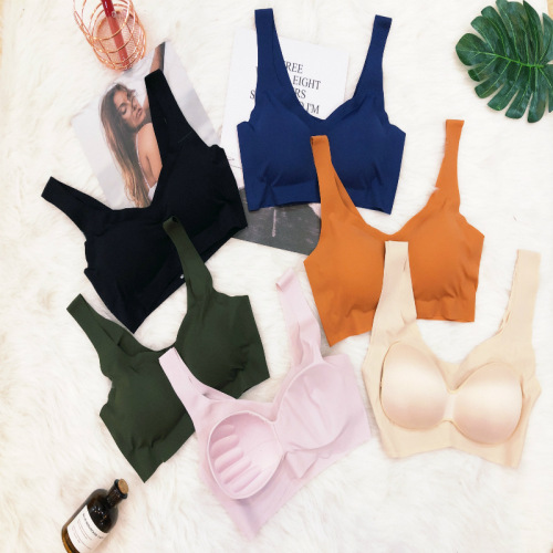 Popular Peace of Mind Seamless Sports Bra Japanese New Women‘s Sleep Underwear Sexy One-Piece Wireless Bra