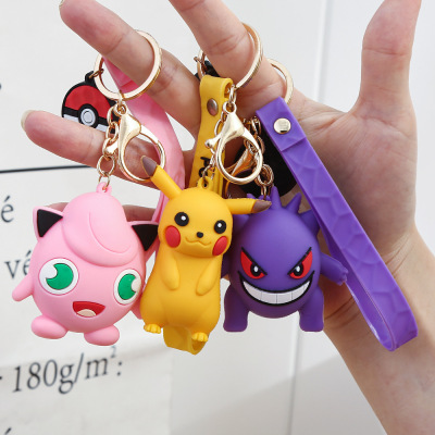 Pikachu Keychain Creative Cartoon Doll Couple Bags Pendants Car Keychain Factory in Stock Wholesale