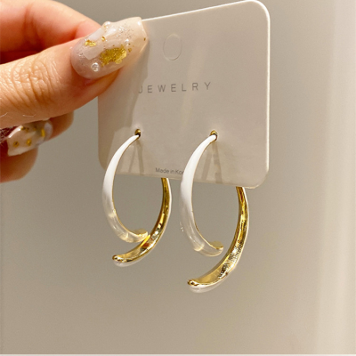New Sterling Silver Needle One Style for Dual-Wear Fashion Back-Mounted Simple Graceful Metal Curved Women's Fashion Earrings