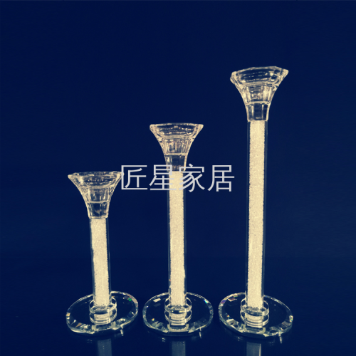 factory direct sales single-head crystal candlestick candle holder dining table european decoration model room soft decoration decoration wedding candlestick