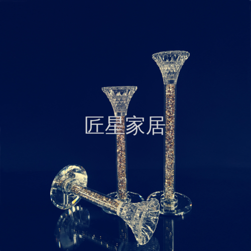 factory direct sales single-head crystal candlestick candle holder dining table european decoration model room soft decoration decoration wedding supplies