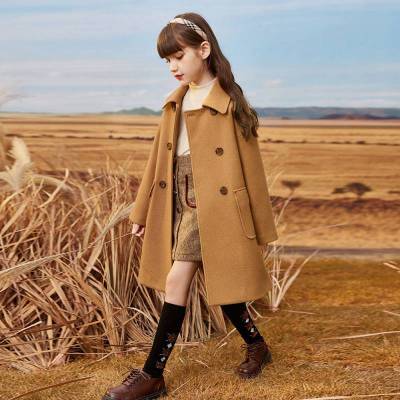 Girls' High-End Reversible Cashmere Coat Handmade Coat Children's Coat Women's Winter 2022 New Trench Coat