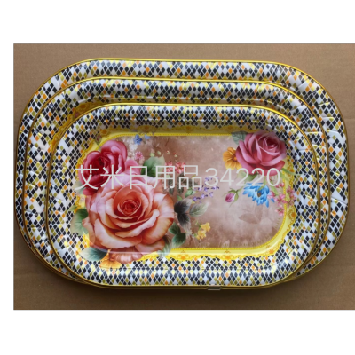 Aa8882 Fruit Plate Printing Fruit Plate Snack and Melon Seeds Plate Dim Sum Plate Flower Disk Plate Color Wheel