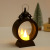 Cross-Border New Product Retro Candlestick Lighting LED Electronic Candle Light Small Night Lamp European round Hand Storm Lantern Ornaments