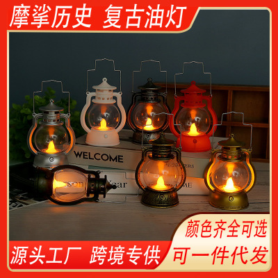 Cross-Border Christmas Decoration Retro Kerosene Lamp Gift Small Lantern Creative Bar Halloween Ghost Festival Atmosphere Layout