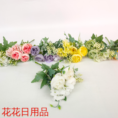 Artificial/Fake Flower Bonsai Peony Bottle Single Branch Flower Living Room Desk Bar Counter and Other Ornaments