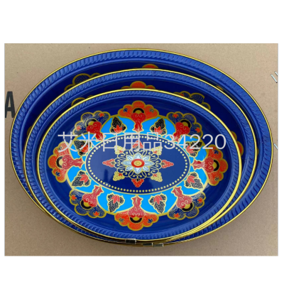 AA/A-706 round Persian Retro Ethnic Style Salad Dish Soup Plate Household Plate Plate Fruit Plate Plate Color Wheel