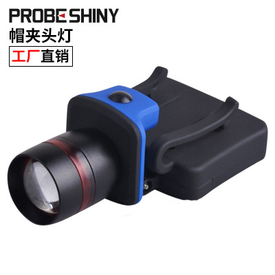 Cross-Border Hot Selling 3aaa Rotating Zoom 3-Speed Dimming Mini Lighting Torch XPe Strong Light Hat Clip Headlight Flashlight