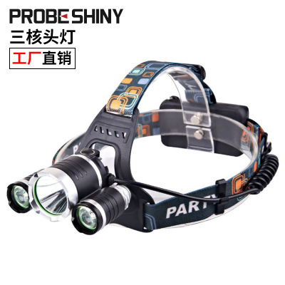 High-Power 3t6 Strong Light Long-Range Charging Three-Head Lamp Outdoor Fishing Lamp Fashion LED Head Wear Flashlight