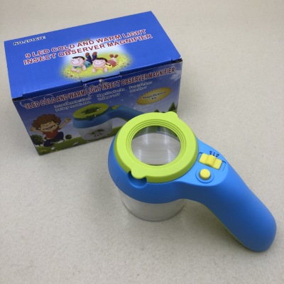 Children's Outdoor Insect Magnifying Glass with LED Light Storage Observation Box Fun Classroom Teaching Kindergarten Gifts