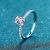Xdy925 Sterling Silver Ring Shank Women's Simple Four-Claw 1 Karat Emerald Cherry Dawn Cut Moissanite Ring Finger Ring