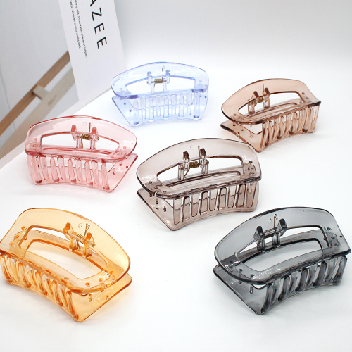 Internet Celebrity Transparent Color Grip Korean Style Back Head Barrettes Exquisite Hair Accessories Square Bath Hair Claws