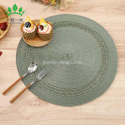 round tableware mat woven placemat coffee cup mat hotel water cup mat western food placemat heat proof mat