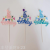 Happy Birthday Happy Birthday Three Colors Birthday Hat Felt Ball Children's Male and Female Birthday Cake Fork