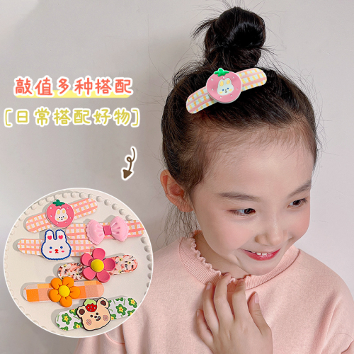 children‘s velcro girls‘ broken hair finishing artifact bangs stickers back head broken hair stickers girls cartoon hair accessories headdress