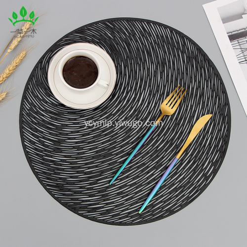 foreign trade hot selling pvc bronzing placemat european and american entry lux style home decoration plate mat hollow circle table mat