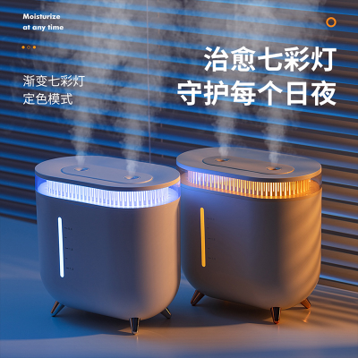 Large Capacity Colorful Humidifier Home Office Wireless Mute Night Light Double Spout Humidifier Wholesale