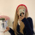 Knitted Rainbow Cute High Skull Top Headband Female Online Influencer 2022 New Simple Ins Hair Band