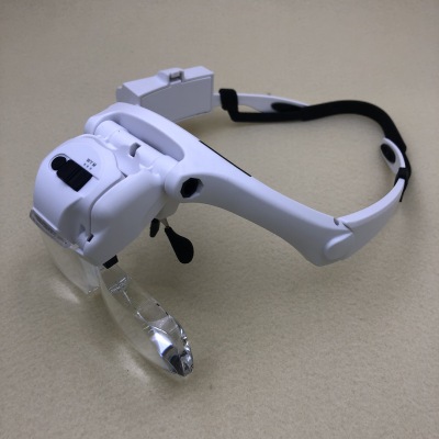 9898.7(RD) New 5 LED Glasses Magnifier 3 Kinds of Light Source 5 Pieces of Lens Replaceable Plug Belt