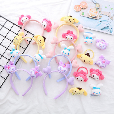 Japanese Cartoon Sanrio Headband Cute Three-Dimensional Cinnamoroll Babycinnamoroll Hair Accessories Hair Band Super Cute Big Ear Dog Hair Rope Headdress