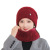 Winter Warm Knitted Hat Scarf Hat Three-Piece Thickened Woolen Cap Girls' Winter Hat Fashionable Warm