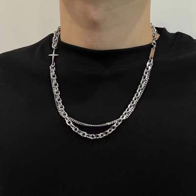 Men's Necklace Boys Fashion Ins Hip Hop European and American Style Special-Interest Design High Street Chain Accessories Sweater Chain Female Fashion Brand