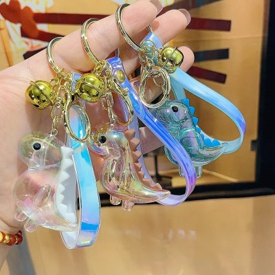 3D Stereo Acrylic Colorful Dinosaur Keychain Cars and Bags Children Key Chain Crystal Dinosaur Gift Wholesale