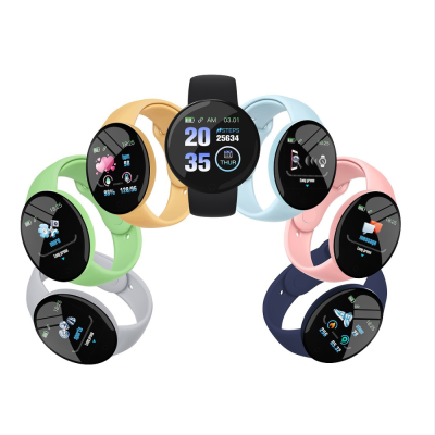 New D18 Macaron Smart Watch Bracelet round Screen Sport Step Counting Sleep Monitoring Heart Rate Smart Watch