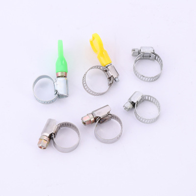 Factory Wholesale Stainless Steel Hose Clamp Throat Hoop American Oxygen Hose Gas Pipe Clamp Gas Pipe Clip Buckle Wholesale