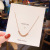 Japanese and Korean Style Three-Dimensional Small Square Clavicle Chain Temperament Rose Gold Necklace Female Titanium Steel Plated 18K Short All-Match Accessories