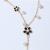 C048 Korean Style Five Faces Small Flower Sweater Chain Long Pearl Tassel Five-Leaf Flower Necklace Fashion Ornament Women