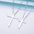 S925 Sterling Silver Cross Pendant Necklace Laser Sculpture Couple Necklace for Men and Women Christmas Birthday Gift