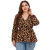 AliExpress European and American Style Cross-Border Foreign Trade plus Size Women's Clothing 2022 New Product Best-Selling Loose Leopard-Print Long-Sleeved Shirt