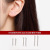 S999 Pure Silver Pierced-Ear-Caring Ear Studs Women's Sterling Silver Compact Mini Double-Headed Ear Bar Ear Bone Stud Simple Ear Pin Earrings