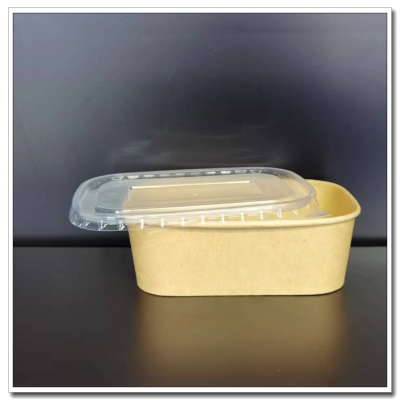 Disposable Paper Bowl Wholesale Kraft Paper Bowl Whole Box Wholesale Takeaway Packing Box Rectangular Bento Lunch Box