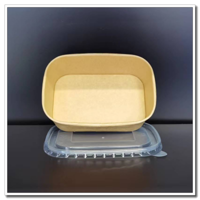 Disposable Kraft Rectangular Paper Bowl to-Go Box Salad Fast Food Bento Box