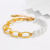 Xuping Jewelry Wholesale European and American Style Imitation Pearl Bracelet Stitching Chain Alloy Gold Plated Fashion Personalized Bracelet Girls