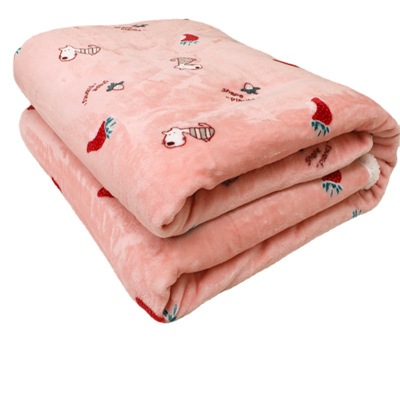 SOURCE Manufacturer Customized Printing Flannel Blanket Double Layer Lambswool Nap Blanket Thick Coral Fleece Blanket